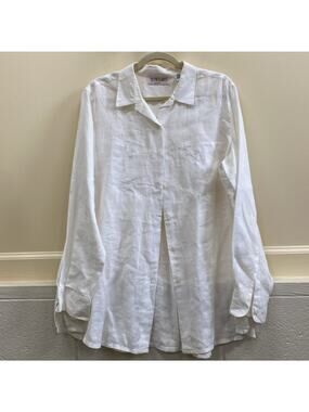 Toto n Ko vintage white button down 1X linen top